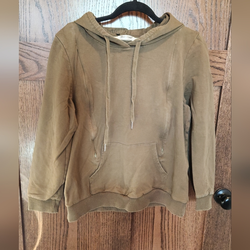 Bearsland Women's Olive NURSING Hoodie Sweatshirt